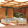 vidaXL Salon de jardin 12 pcs avec coussins gris bois de pin massif