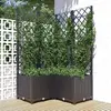 vidaXL Jardinière avec treillis Noir 80x80x136 cm PP