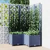 vidaXL Jardinière avec treillis Gris foncé 80x80x136 cm PP