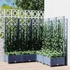 vidaXL Jardinière avec treillis Gris foncé 120x120x121,5 cm PP