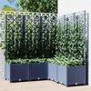 vidaXL Jardinière avec treillis Gris foncé 120x120x136 cm PP