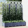 vidaXL Jardinière avec treillis Gris foncé 120x40x121,5 cm PP