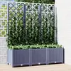 vidaXL Jardinière avec treillis Gris foncé 120x40x136 cm PP