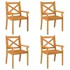 vidaXL Chaises à dîner d'extérieur 4 pcs Bois d'acacia massif