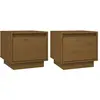vidaXL Tables de chevet 2pcs Marron miel 35x34x32cm Bois de pin solide