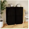 vidaXL Buffets 2 pcs Noir 31,5x34x75 cm Bois massif de pin