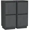 vidaXL Buffets 2 pcs Gris 31,5x34x75 cm Bois massif de pin