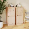 vidaXL Buffets 2 pcs 31,5x34x75 cm Bois massif de pin