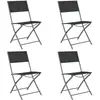 vidaXL Chaises d'extérieur pliables 4 pcs Noir Acier et textilène