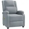 vidaXL Fauteuil de massage Gris clair Tissu