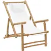 vidaXL Chaise de terrasse Bambou et toile Blanc crème