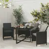 vidaXL Mobilier à dîner de jardin et coussins 5pcs Résine tressée Noir