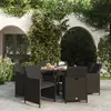vidaXL Mobilier à dîner de jardin et coussins 9pcs Résine tressée Noir