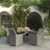 vidaXL Mobilier à dîner de jardin et coussins 9pcs Résine tressée Gris