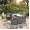 vidaXL Mobilier à dîner de jardin et coussins 7pcs Résine tressée Gris