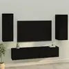 vidaXL Armoires murales 2 pcs Noir 30x30x80 cm Bois de pin massif