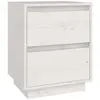 vidaXL Table de chevet Blanc 40x35x50 cm Bois de pin solide