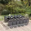 vidaXL Ensemble à dîner de jardin coussins 13 pcs Résine tressée Gris