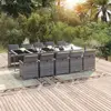 vidaXL Ensemble à dîner de jardin coussins 11 pcs Résine tressée Gris