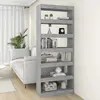 vidaXL Bibliothèque de séparation Gris béton 80x30x198 cm Aggloméré