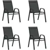 vidaXL Chaises empilables de jardin lot de 4 Noir Tissu textilène