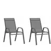 vidaXL Chaises empilables de jardin 2 pcs Gris Tissu textilène