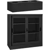 vidaXL Armoire à portes coulissantes avec jardinière Anthracite Acier