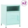 vidaXL Tables de chevet 2 pcs Vert menthe 35x35x51 cm Acier 3095219