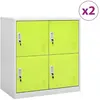 vidaXL Armoires à casiers 2 pcs Gris clair et vert 90x45x92,5 cm Acier