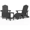 vidaXL Chaises de jardin Adirondack repose-pied table PEHD Anthracite