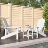 vidaXL Chaises de jardin Adirondack avec table PEHD Blanc