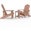 vidaXL Chaises de jardin Adirondack avec table PEHD Marron
