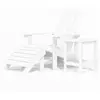 vidaXL Chaise de jardin Adirondack repose-pied table PEHD Blanc