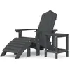 vidaXL Chaise de jardin Adirondack repose-pied table PEHD Anthracite