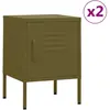 vidaXL Tables de chevet 2 pcs Vert olive 35x35x51 cm Acier