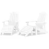 vidaXL Chaises de jardin Adirondack 2 pcs avec repose-pieds PEHD Blanc