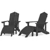 vidaXL Chaises Adirondack 2 pcs avec repose-pieds PEHD Anthracite