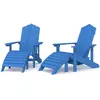 vidaXL Chaises de jardin Adirondack 2 pcs avec repose-pieds PEHD Bleu