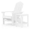 vidaXL Chaise de jardin Adirondack avec table PEHD Blanc