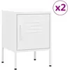 vidaXL Tables de chevet 2 pcs Blanc 35x35x51 cm Acier