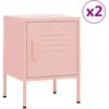 vidaXL Tables de chevet 2 pcs Rose 35x35x51 cm Acier