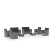 vidaXL Salon de jardin 8 pcs avec coussins Résine tressée Gris