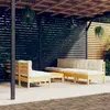 vidaXL Salon de jardin 8 pcs avec coussins crème bois de pin