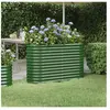 vidaXL Lit surélevé de jardin Acier enduit de poudre 114x40x68 cm Vert