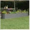 vidaXL Lit surélevé de jardin Acier enduit de poudre 260x40x36 cm gris