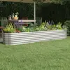 vidaXL Lit surélevé de jardin Acier enduit de poudre Argenté