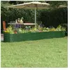 vidaXL Lit surélevé de jardin Acier enduit de poudre 332x40x36 cm Vert