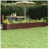 vidaXL Lit surélevé de jardin Acier enduit de poudre marron