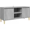 vidaXL Meuble TV avec pieds en bois solide Sonoma gris 103,5x35x50 cm