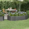 VIDAXL Lit surélevé de jardin Acier enduit de poudre 175x100x36cm gris